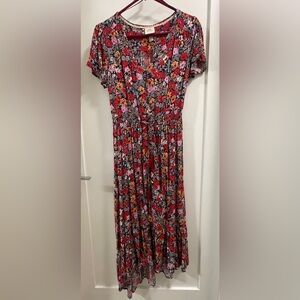 Target Red and Pink Floral Maxi Dress